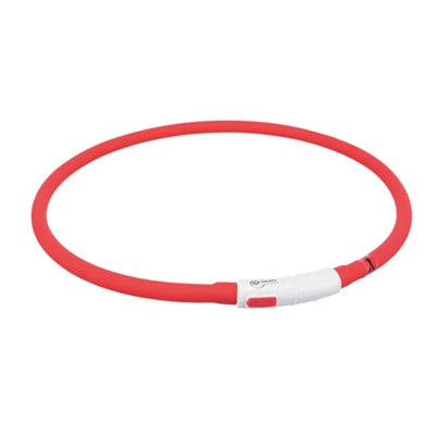 Trixie Halsband Usb Siliconen Lichtgevend Oplaadbaar Rood
