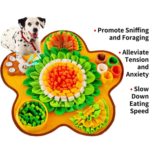 Sniffle mat flower - interaktief traktatiespel, snuffelmat voor honden